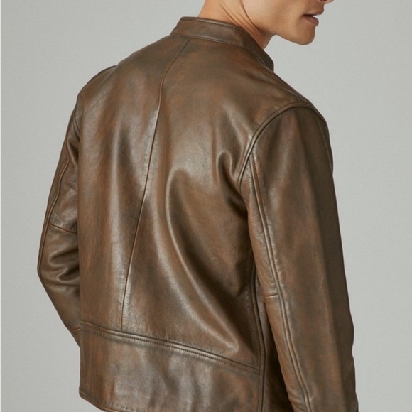 Lucky Brand: Classic Washed Leather Bonneville Jacket - Picture 3 of 6
